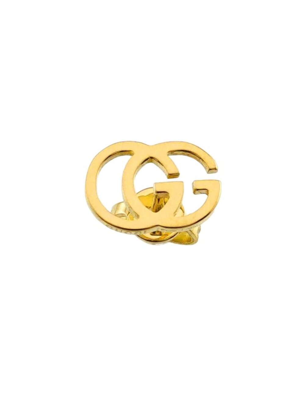 Gucci GG Running Logo Earrings 18k YG Yellow Gold 750 Single Only One Pierced - Picture 1 of 7